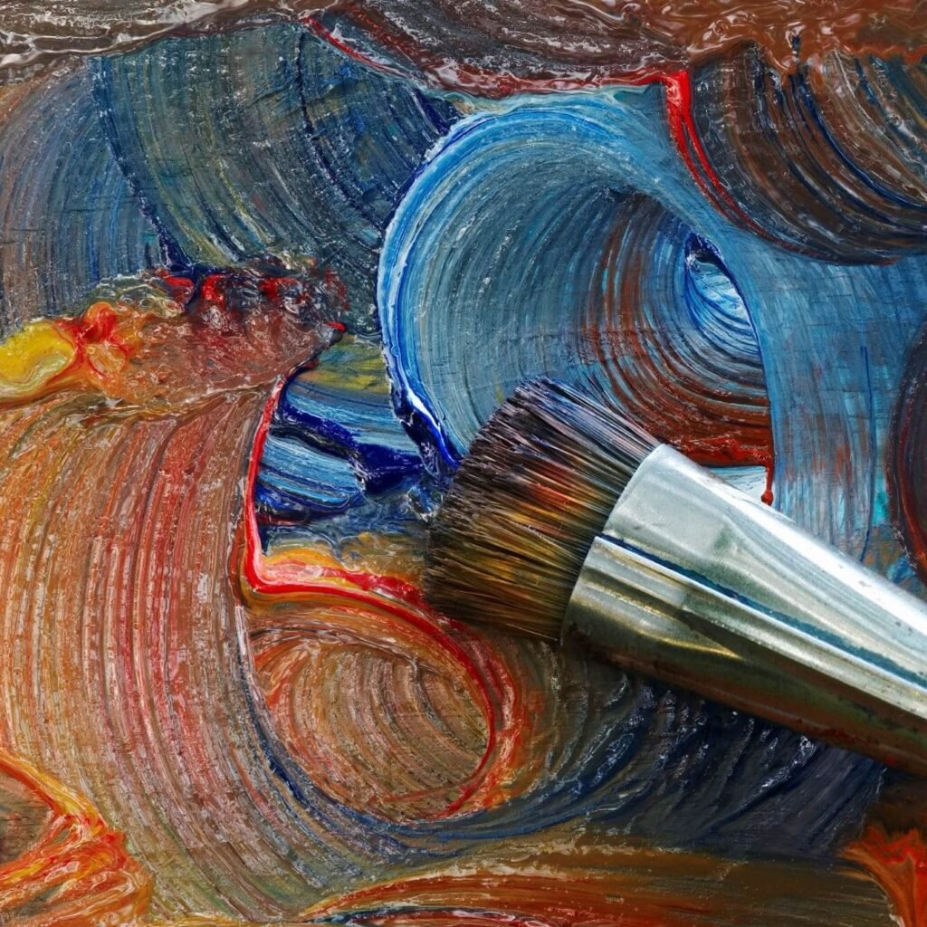 painting in oil colours brush and colors px54jdg